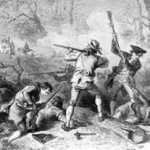 Artists rendition of early Americans slaughtering Native Indians it was the worst Genocide in recorded history.