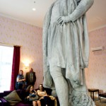 the 13-foot-tall statue of Columbus at the Discovering Columbus exhibit on September 25 2012 in New York New York