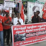 கோவை விசைத்தறி தொழிலாளர் ஆர்ப்பாட்டம்