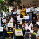 bangalore journalists protest in support of ndtv
