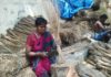 துடைப்பம் பின்னும் தொழிலாளிகள்