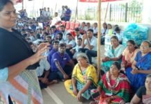 போராட்டக்களத்தில் யமஹா தொழிலாளர்களை சந்தித்த பெ.வி.மு. தோழர்கள்