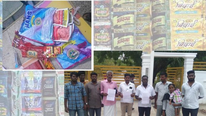 villupuram-makkal-adhikaram-comrades-confiscated-gutka-and-drugs-chocolate