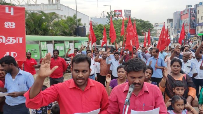 labour laws in india is destroyed by modi government ndlf protest