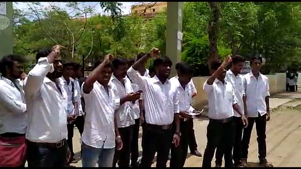 ambedkar statue vandalised Students protest