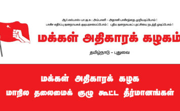 ம.அ.க. மாநில தலைமைக் குழுவின் ஆறாவது கூட்டம் || தீர்மானங்கள்