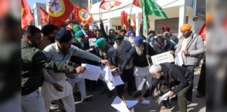 பஞ்சாப்: கார்ப்பரேட் ஆதரவு வரைவு மசோதாக்களுக்கு எதிராக விவசாயிகள் போராட்டம்!