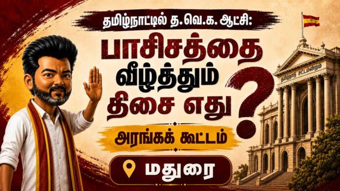 🔴LIVE: தமிழ்நாட்டில் த.வெ.க. ஆட்சி: பாசிசத்தை வீழ்த்தும் திசை எது? | அரங்கக் கூட்டம் | மதுரை