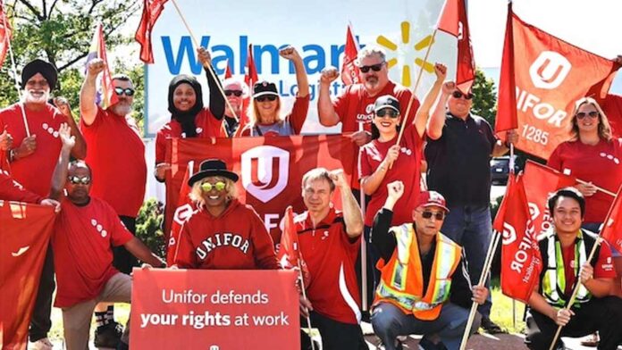 UNIFOR-Walmart-workers-protest